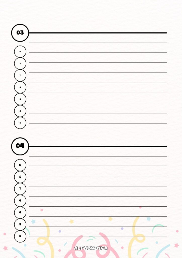 Agenda escolar 2026 - Alfabrinca - Arquivo pronto para imprimir - Download gratuito