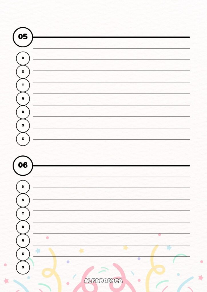 Agenda escolar 2026 - Alfabrinca - Arquivo pronto para imprimir - Download gratuito