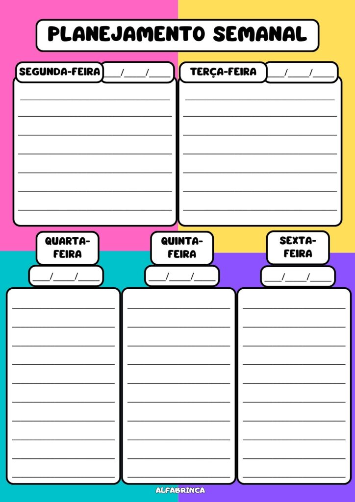 Agenda escolar 2026 - Alfabrinca - Arquivo pronto para imprimir - Download gratuito
