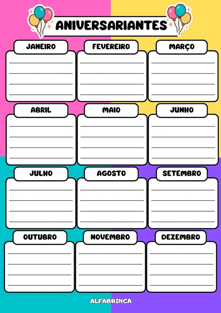 Agenda escolar 2026 - Alfabrinca - Arquivo pronto para imprimir - Download gratuito