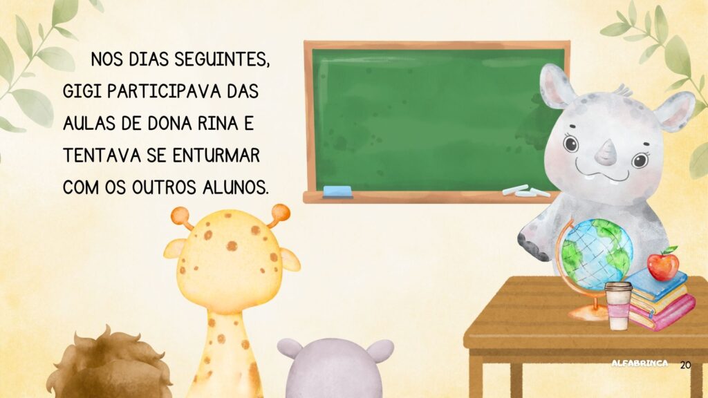 O primeiro dia de aula de Gigi - História para crianças - Alfabrinca