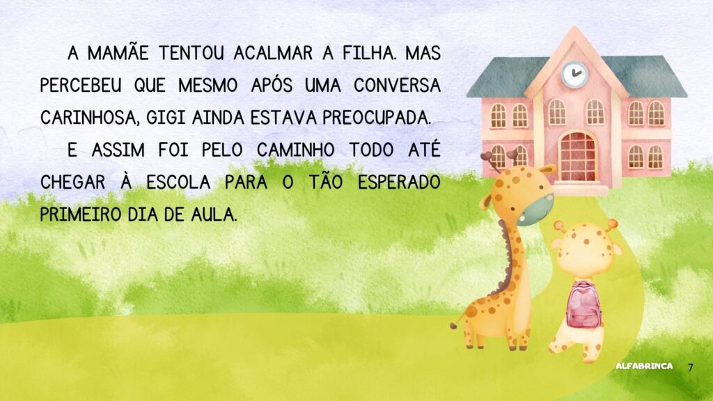 O primeiro dia de aula de Gigi - História para crianças - Alfabrinca