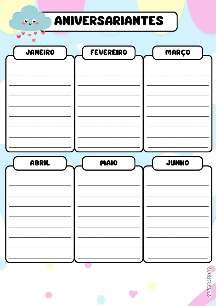 Planner 2026 - Chuva de Amor - Download gratuito - Alfabrinca