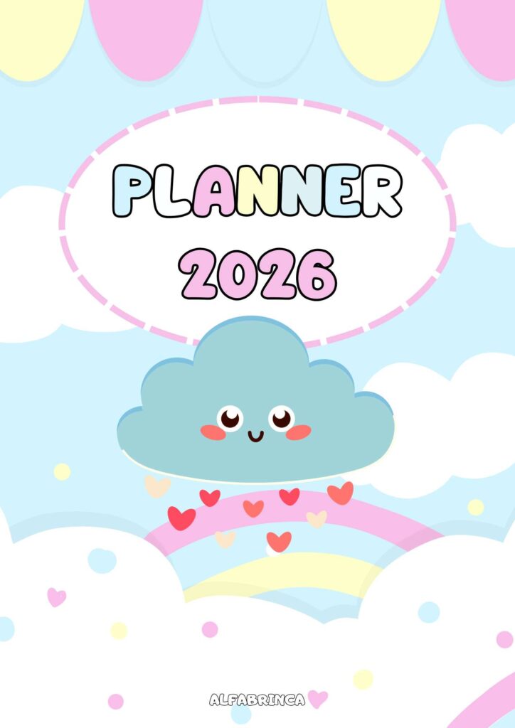 Planner 2026 - Chuva de Amor - Download gratuito - Alfabrinca