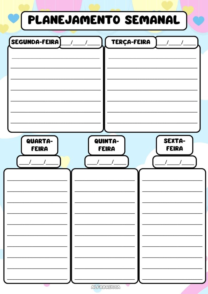 Planner 2026 - Chuva de Amor - Download gratuito - Alfabrinca