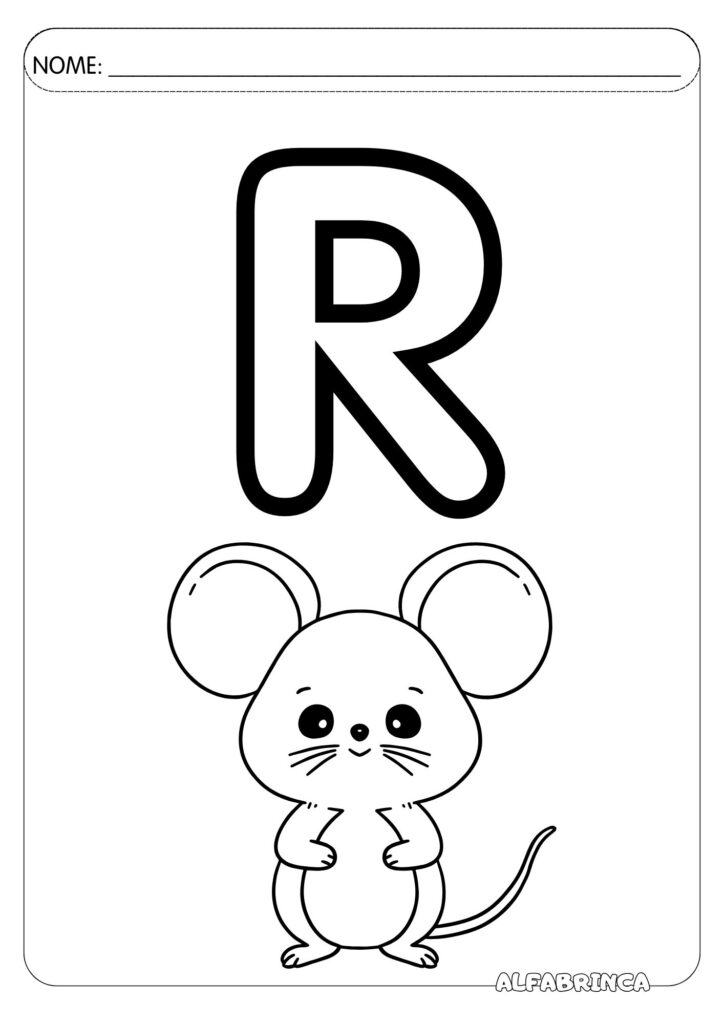 Alfabeto ilustrado para colorir - Alfabrinca - Download gratuito em pdf