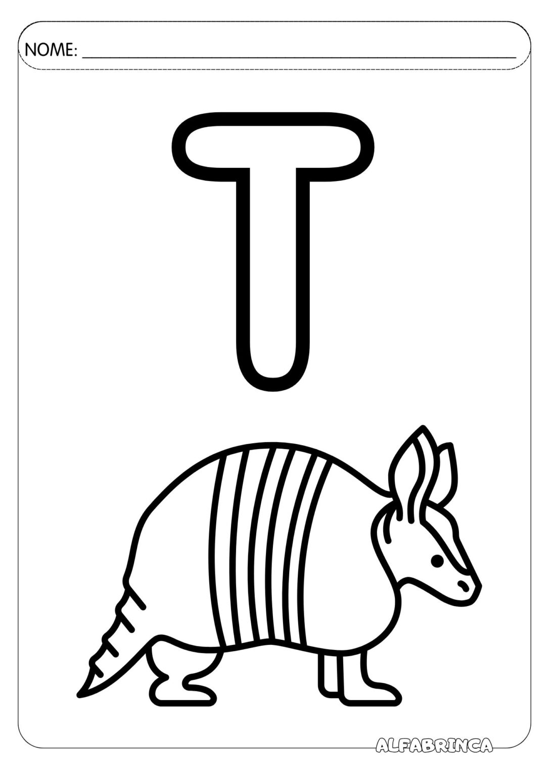 Alfabeto ilustrado para colorir - Alfabrinca