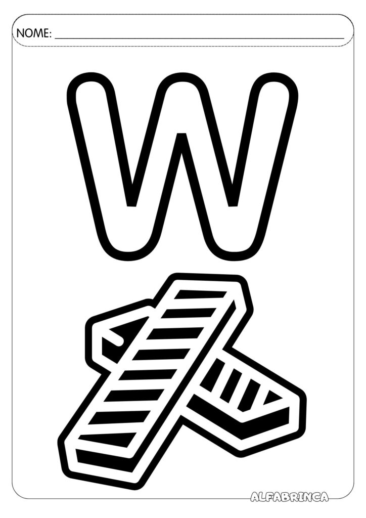 Alfabeto ilustrado para colorir - Alfabrinca - Download gratuito em pdf