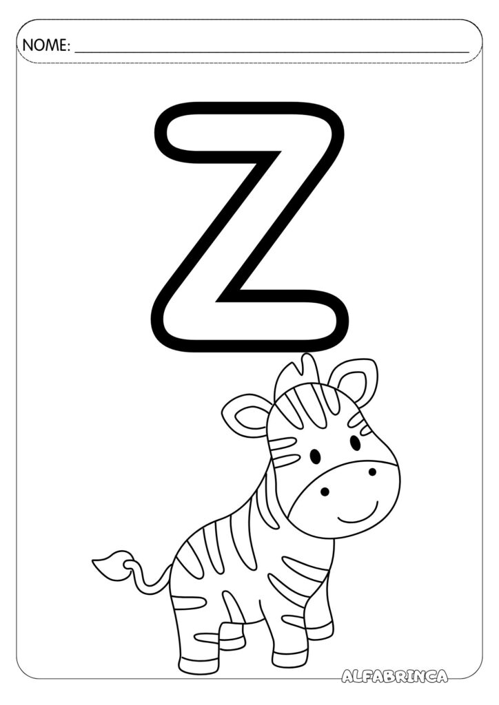 Alfabeto ilustrado para colorir - Alfabrinca - Download gratuito em pdf