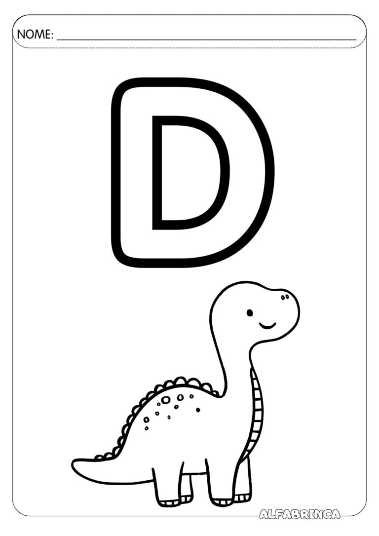 Alfabeto ilustrado para colorir - Alfabrinca