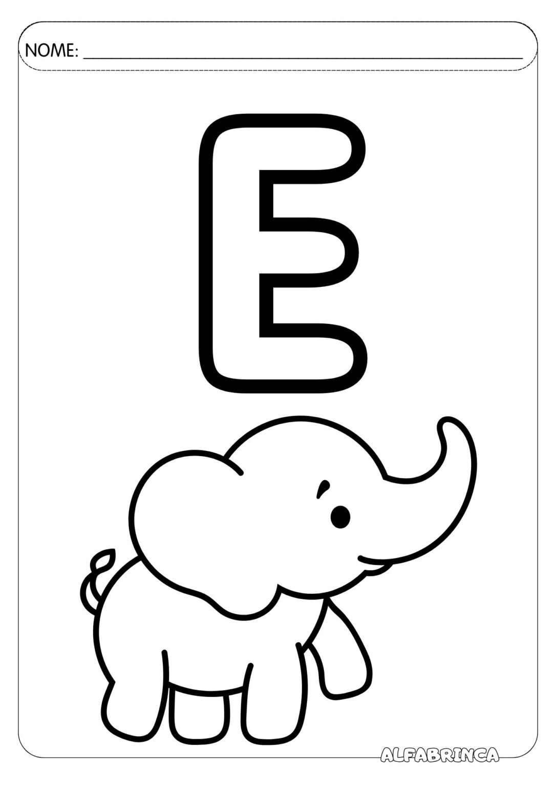 Alfabeto ilustrado para colorir - Alfabrinca