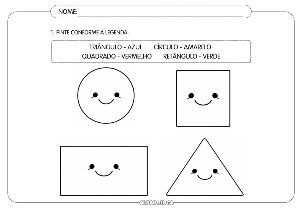 Atividades para colorir - formas geométricas - download gratuito - Alfabrinca