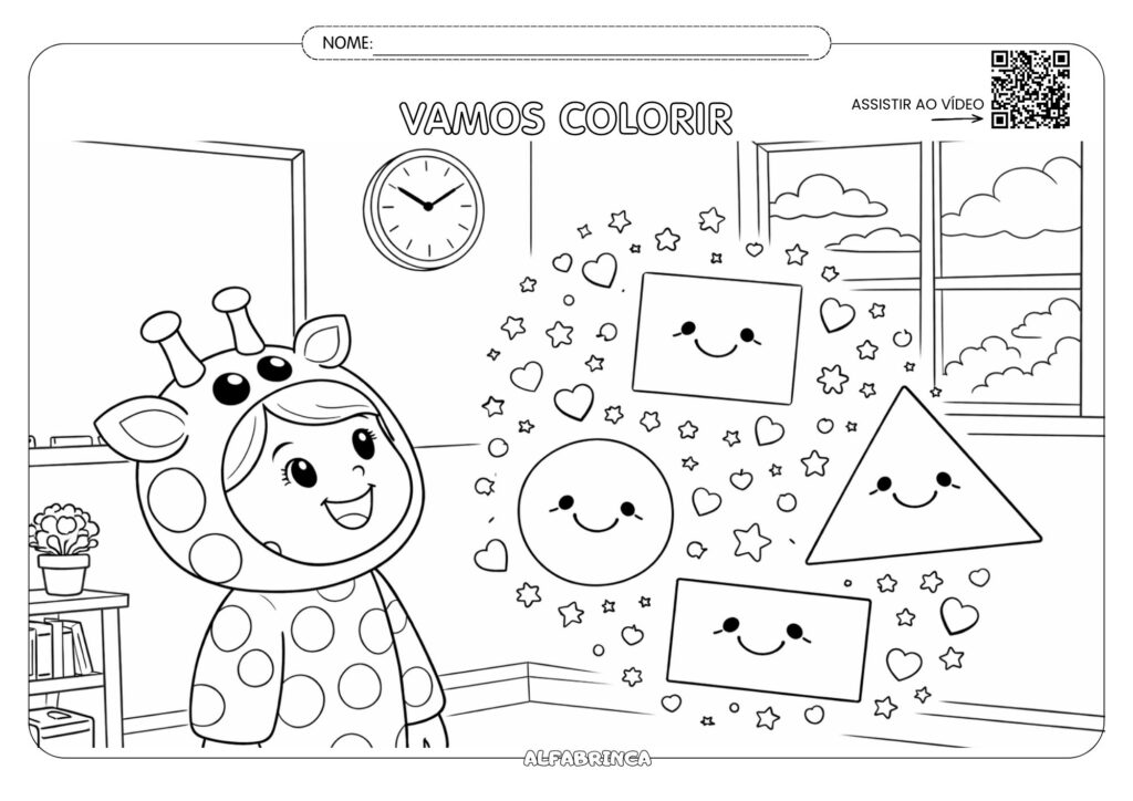 Atividades para colorir - formas geométricas - download gratuito - Alfabrinca
