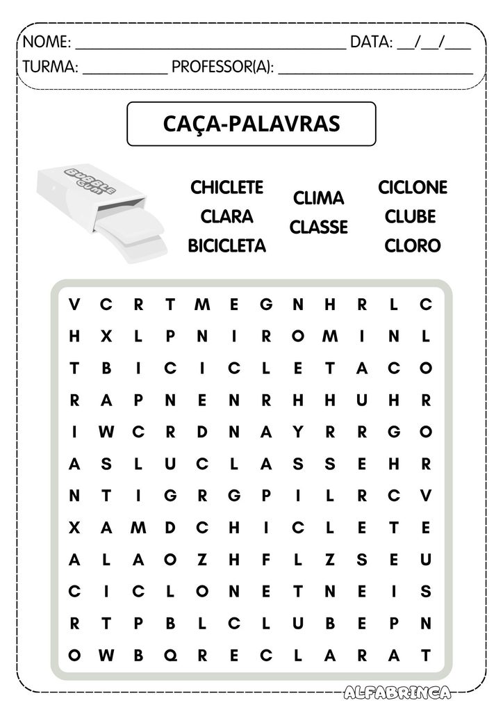 Atividades com encontro consonantal CL para alfabetização – CLA CLE CLI CLO CLU