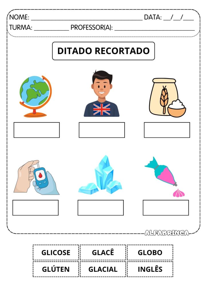 Atividades com GL para Alfabetização |  Leitura + Escrita + Caça-palavras + Ditado + Ficha de leitura - Prontos para Imprimir