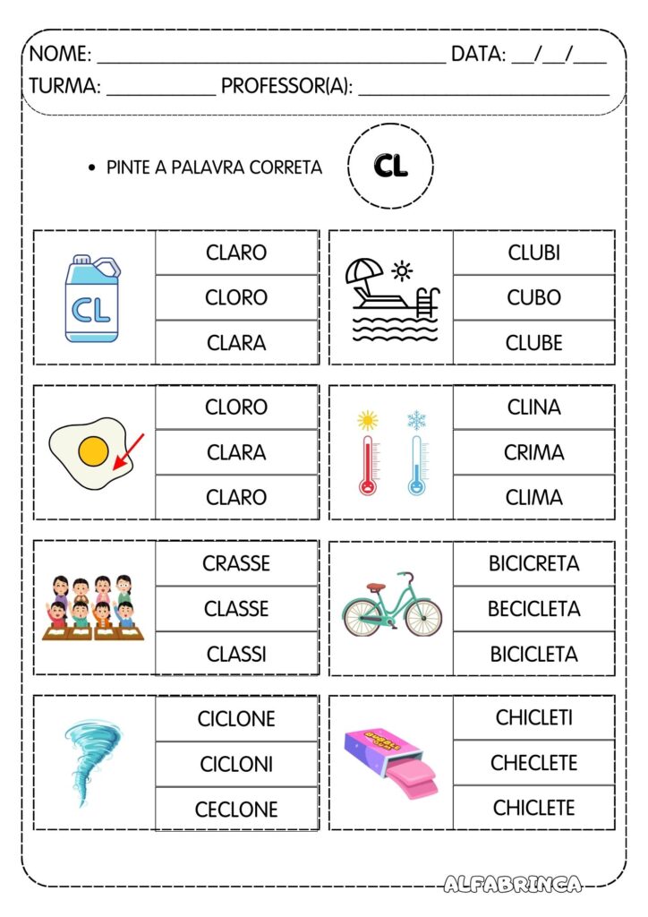Atividades com CL para Alfabetização | Leitura + Escrita + Caça-palavras + Ditado + Ficha de leitura - Pronto para imprimir