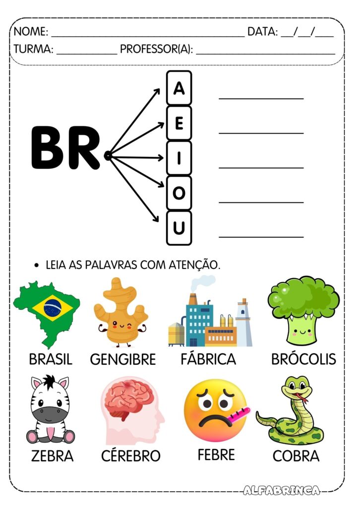 Atividades para trabalhar sílabas complexas BR - Pronto para imprimir - Download gratuito