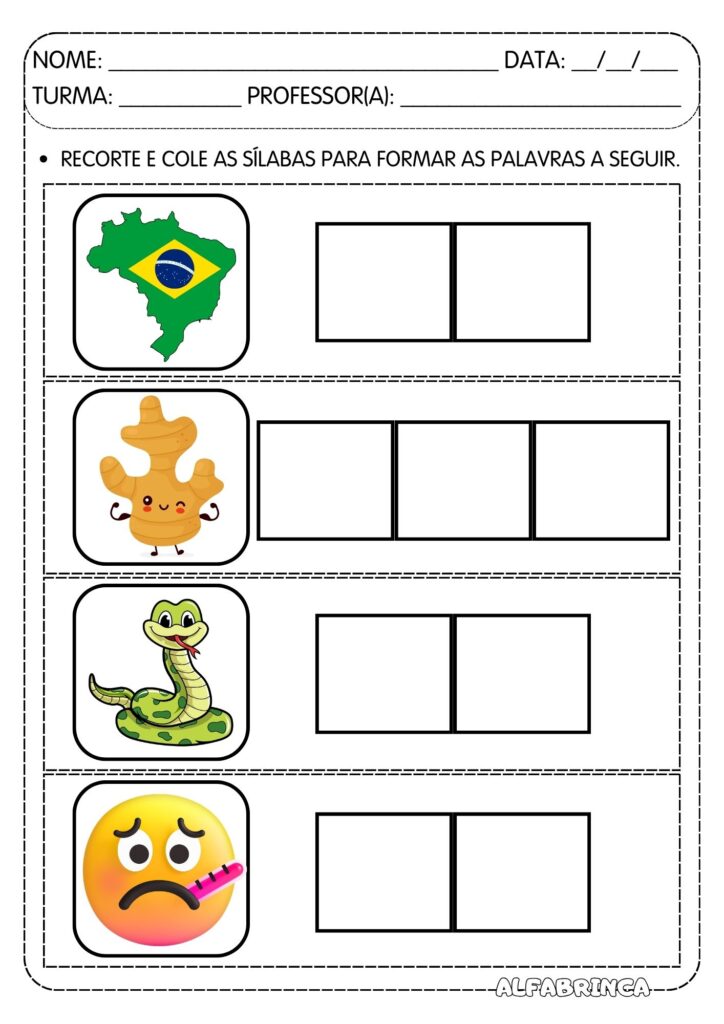 Atividades para trabalhar sílabas complexas BR - Pronto para imprimir - Download gratuito