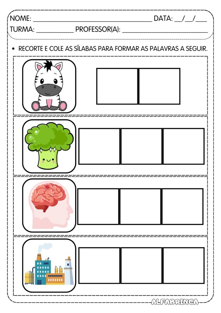 Atividades para trabalhar sílabas complexas BR - Pronto para imprimir - Download gratuito