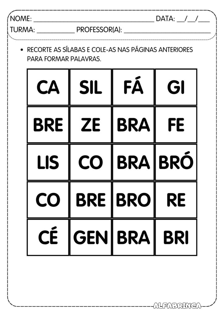 Atividades para trabalhar sílabas complexas BR - Pronto para imprimir - Download gratuito