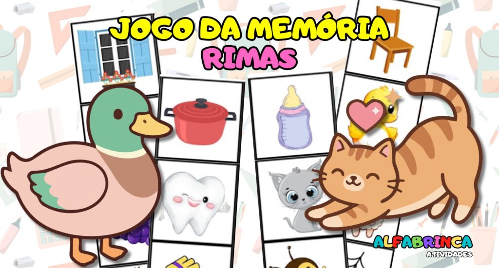 Jogo da memória: Rimas - Atividade pronta para imprimir - Download gratuito