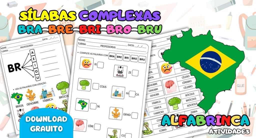 Atividades para trabalhar sílabas complexas BR - Pronto para imprimir - Download gratuito