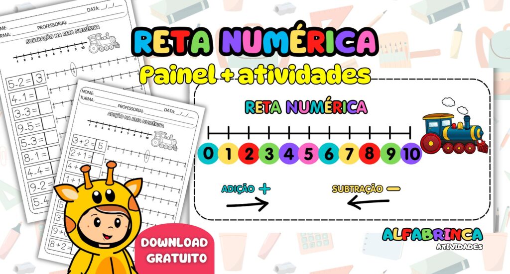 Conjunto Reta Numérica Painel + Atividades - Pronto para imprimir - Download gratuito