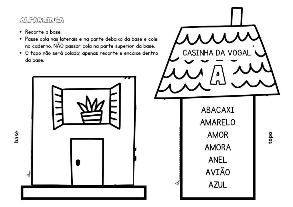 Casinha das Vogais - Recurso Pedagógico pronto para imprimir - Download gratuito