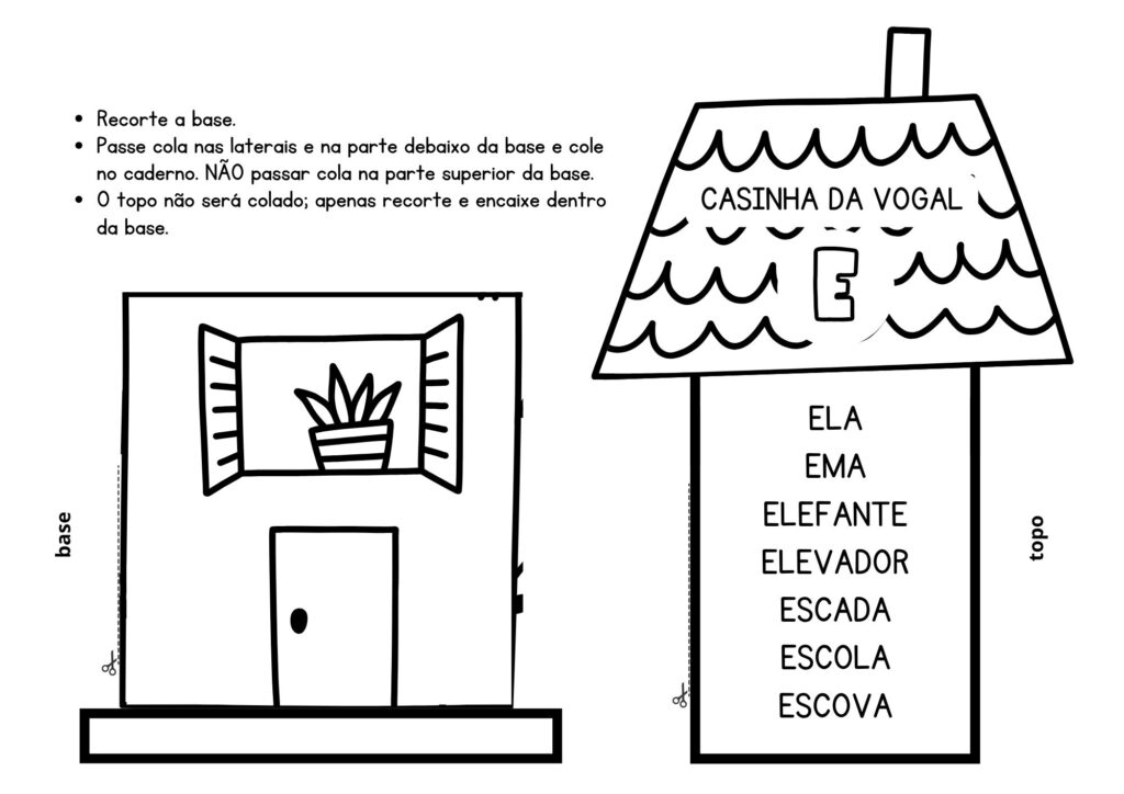 Casinha das Vogais - Recurso Pedagógico pronto para imprimir - Download gratuito