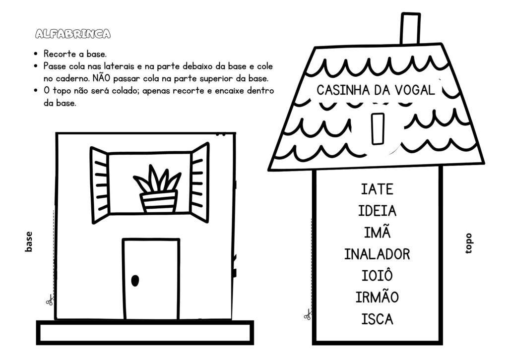 Casinha das Vogais - Recurso Pedagógico pronto para imprimir - Download gratuito
