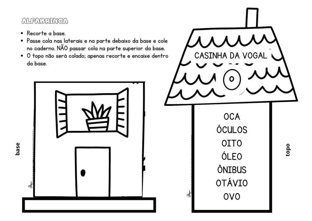 Casinha das Vogais - Recurso Pedagógico pronto para imprimir - Download gratuito