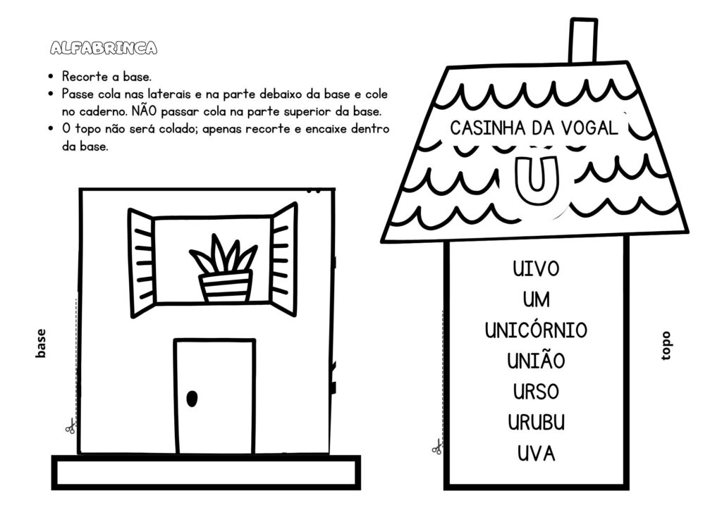 Casinha das Vogais - Recurso Pedagógico pronto para imprimir - Download gratuito