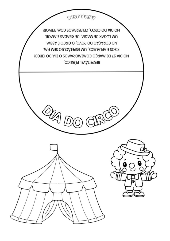 Dia do Circo - Colorir e montar - atividade pronta para imprimir - Alfabrinca