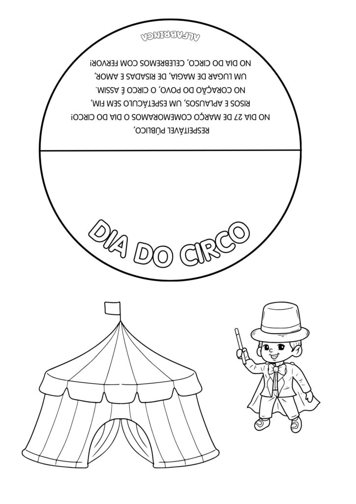 Dia do Circo - Colorir e montar - atividade pronta para imprimir - Alfabrinca