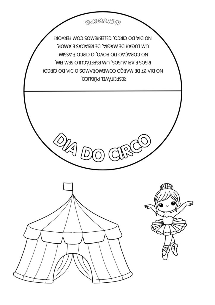 Dia do Circo - Colorir e montar - atividade pronta para imprimir - Alfabrinca