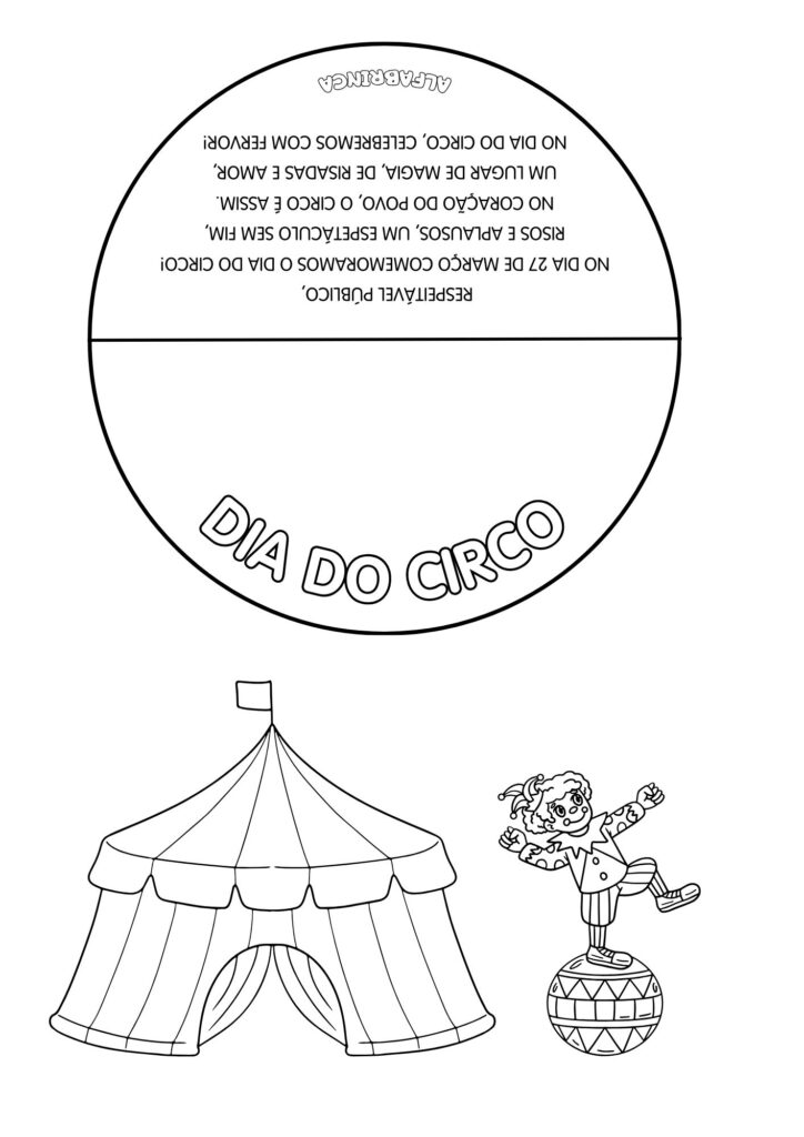 Dia do Circo - Colorir e montar - atividade pronta para imprimir - Alfabrinca