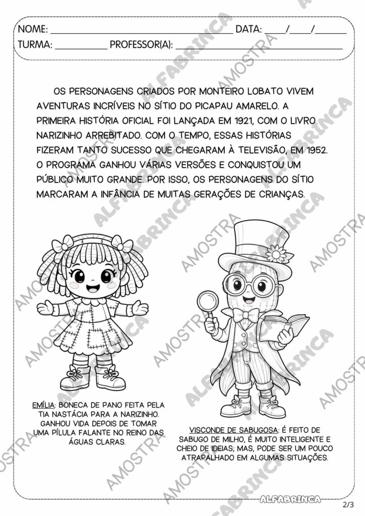 Kit Dia Nacional do Livro Infantil – Atividades + Lembrancinha 3D + Painel (PDF Imprimível)