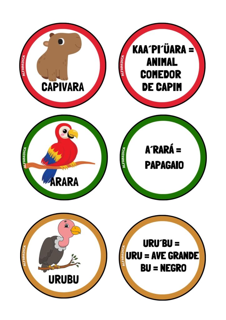 O tupi que falamos - Palavras na lata - Recurso pronto para imprimir