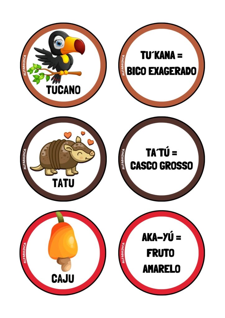 O tupi que falamos - Palavras na lata - Recurso pronto para imprimir