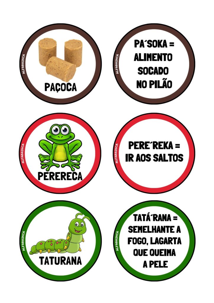 O tupi que falamos - Palavras na lata - Recurso pronto para imprimir