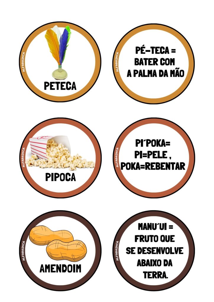 O tupi que falamos - Palavras na lata - Recurso pronto para imprimir