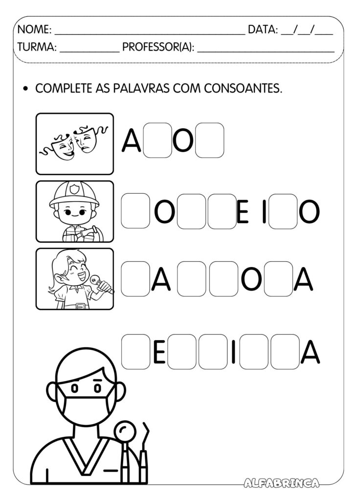 Sequência didática - PROFISSÕES - Alfabetização - Pronto para imprimir - Alfabrinca