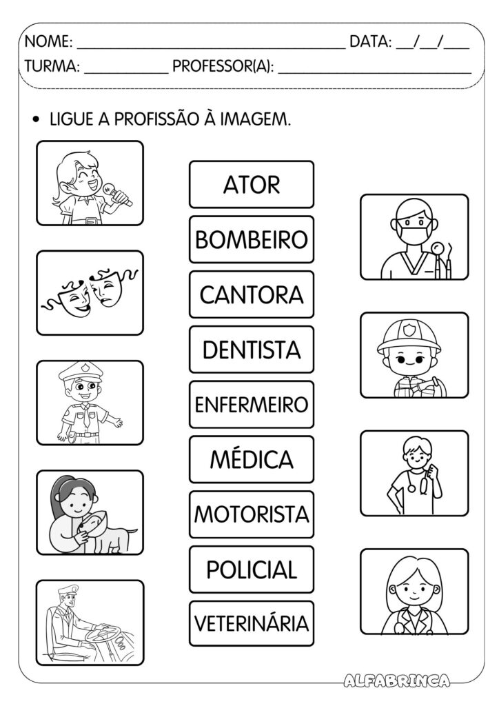 Sequência didática - PROFISSÕES - Alfabetização - Pronto para imprimir - Alfabrinca