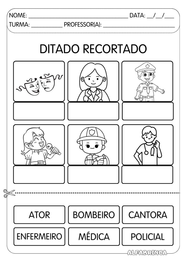 Sequência didática - PROFISSÕES - Alfabetização - Pronto para imprimir - Alfabrinca