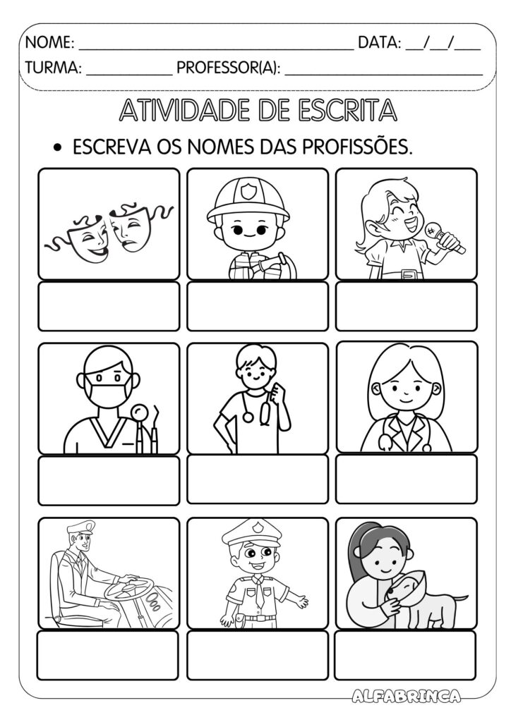 Sequência didática - PROFISSÕES - Alfabetização - Pronto para imprimir - Alfabrinca