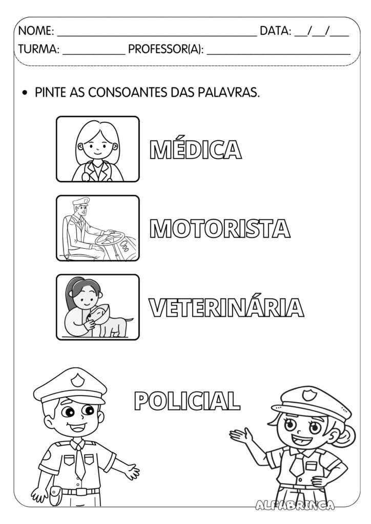 Sequência didática - PROFISSÕES - Alfabetização - Pronto para imprimir - Alfabrinca