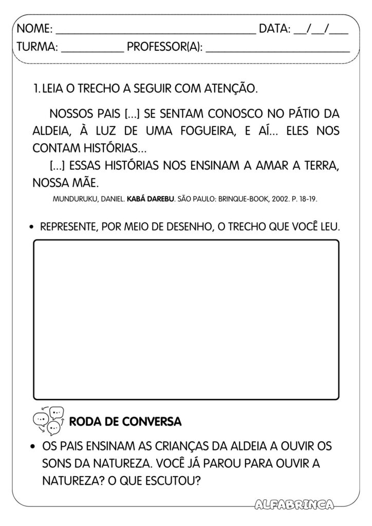 Sequência didática - Kabá Darebu - Interpretação - Alfabetização