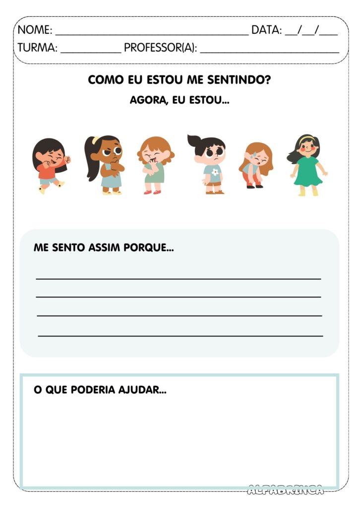 Conjunto de Atividades - Emoções e Sentimentos (PDF gratuito para imprimir)