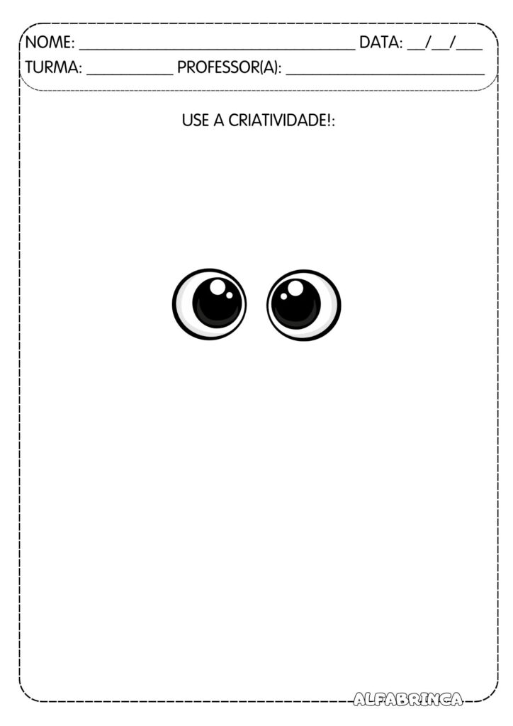 Use a criatividade! – Complete o desenho - Pronto para imprimir - Download gratuito