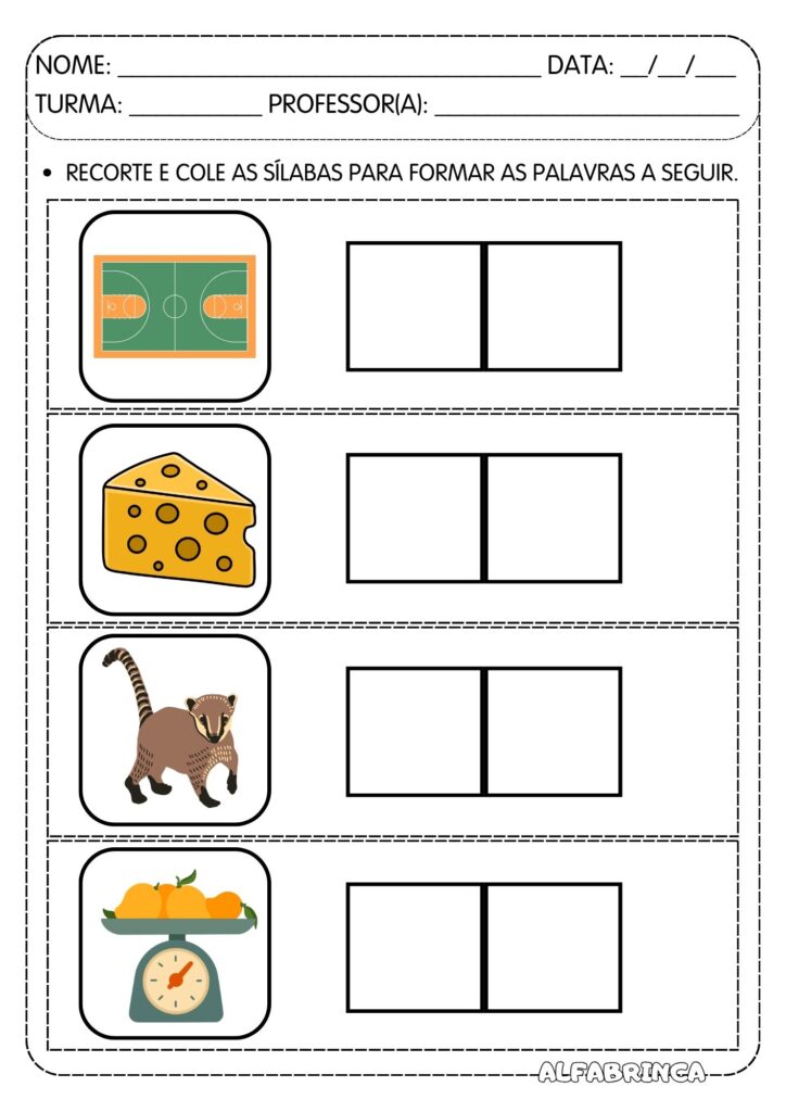Palavras com QU – Atividades de Alfabetização para Imprimir - Download gratuito